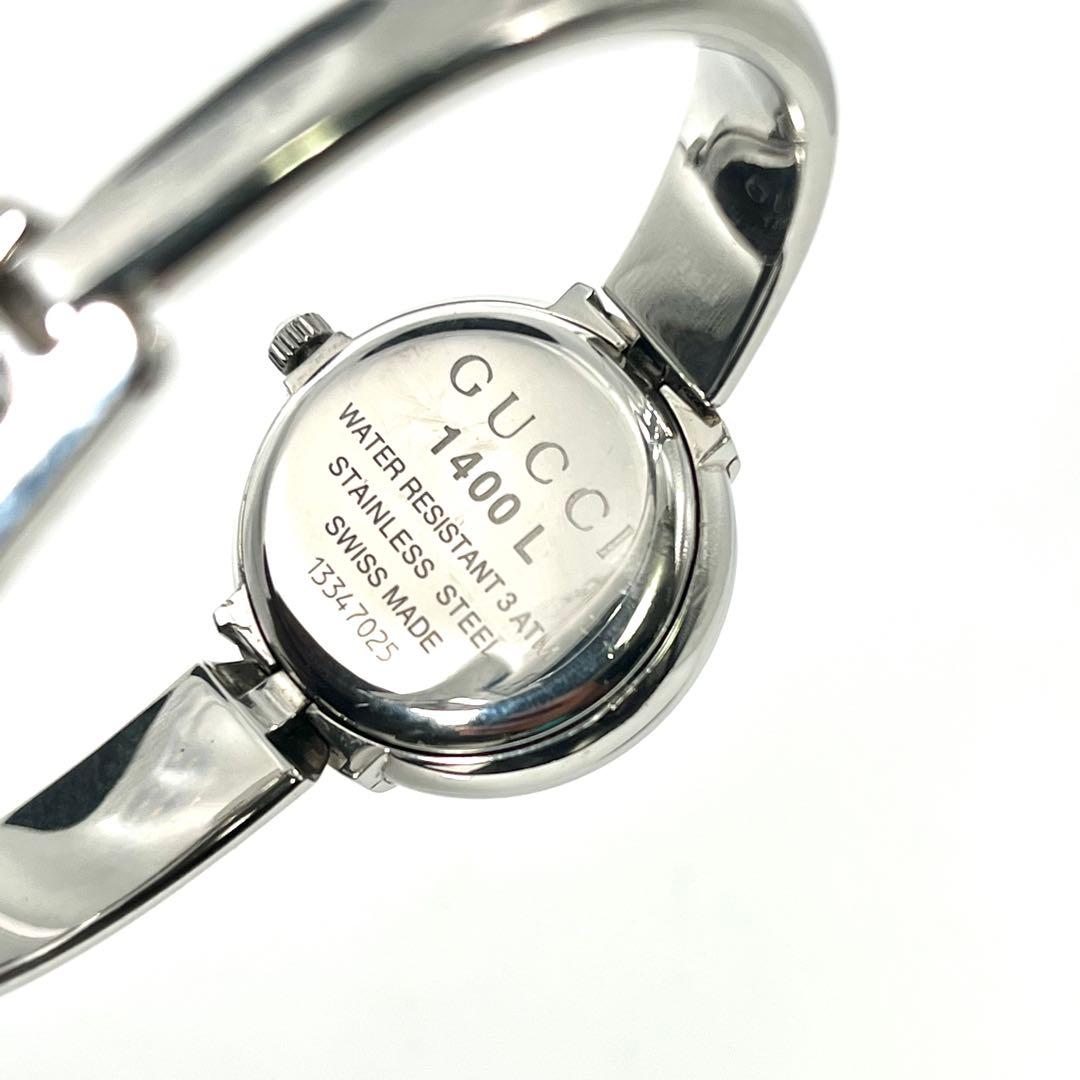 【美品/稼働品】グッチ 1400L GG柄文字盤 バングルウォッチ クォーツ