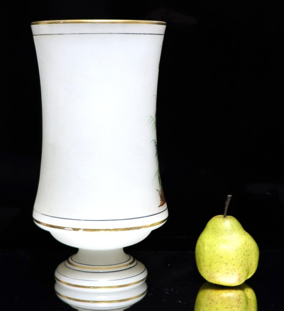 オールド・バカラ 上級オパーリンクリスタルガラス製大型花瓶 美術館級ジャポニスム