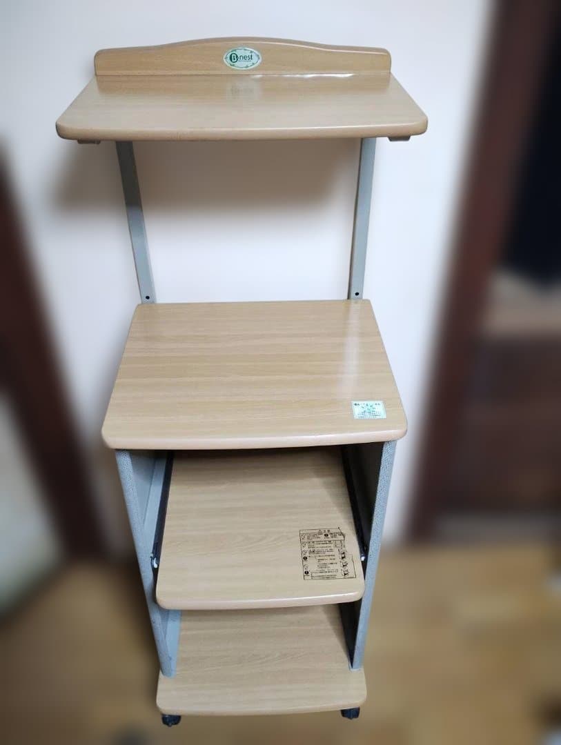 レンジ台レンジラック4段電源2口スライド棚高耐荷重鋼板メッシュ頑丈設計キャスター