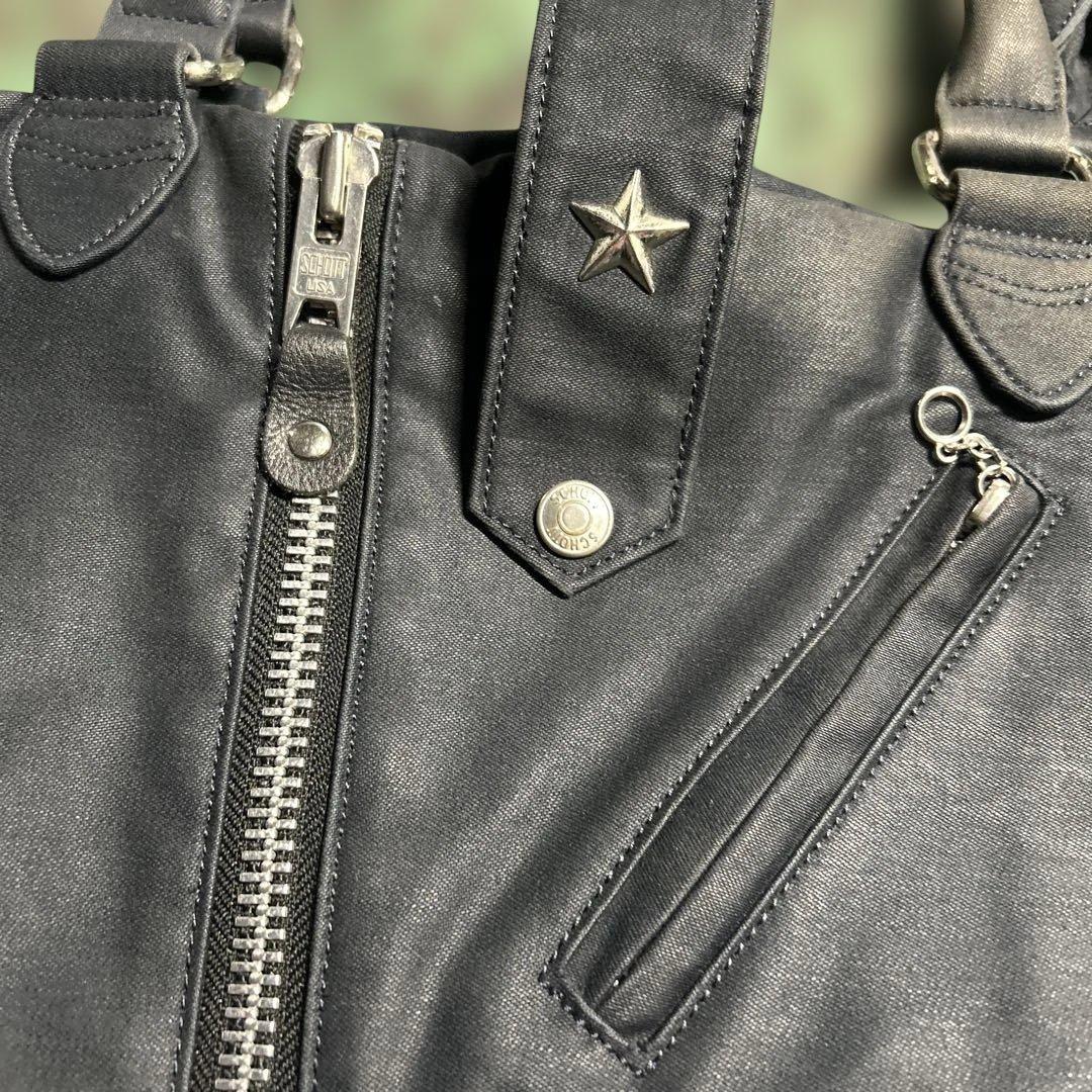 Schott ライダース トートバッグ ワンスター スタースタッズ A4可能