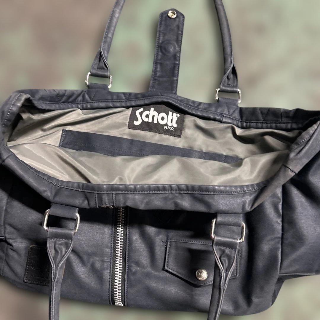 Schott ライダース トートバッグ ワンスター スタースタッズ A4可能