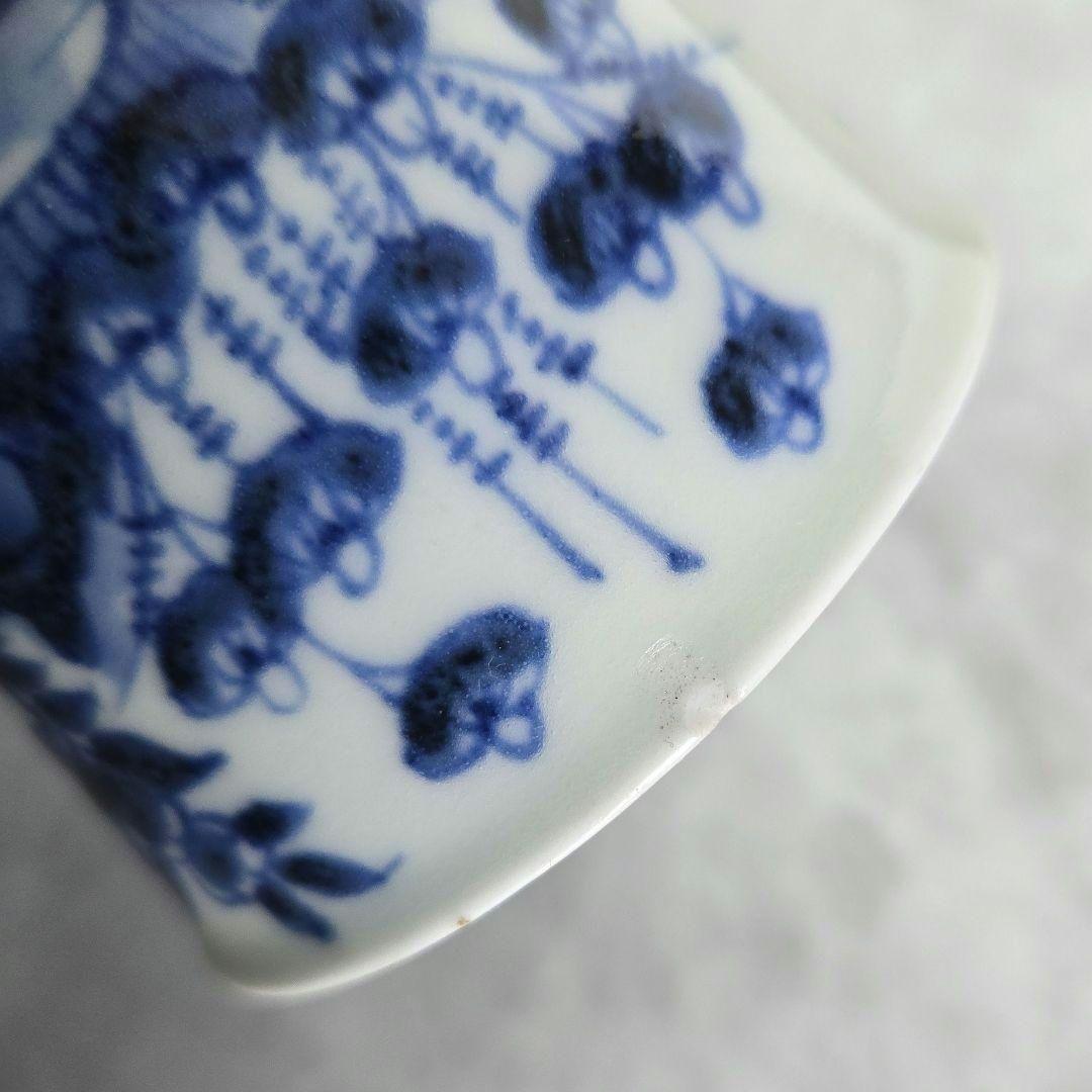 古伊万里　染付　向付　猪口　江戸時代　太鼓岩　金直し　金継ぎ　骨董　アンティーク