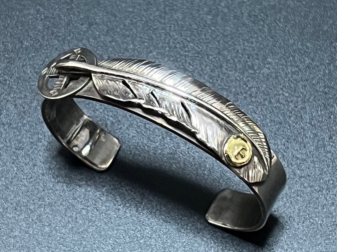 ゴローズ goro's K18メタル特大フェザーブレスOLDバングル