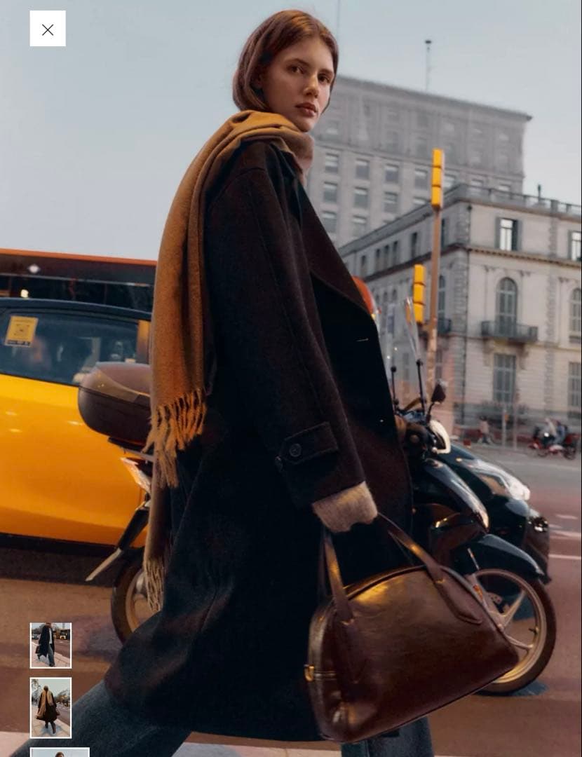 ZARA ソフトオーバーサイズコート　ブラック