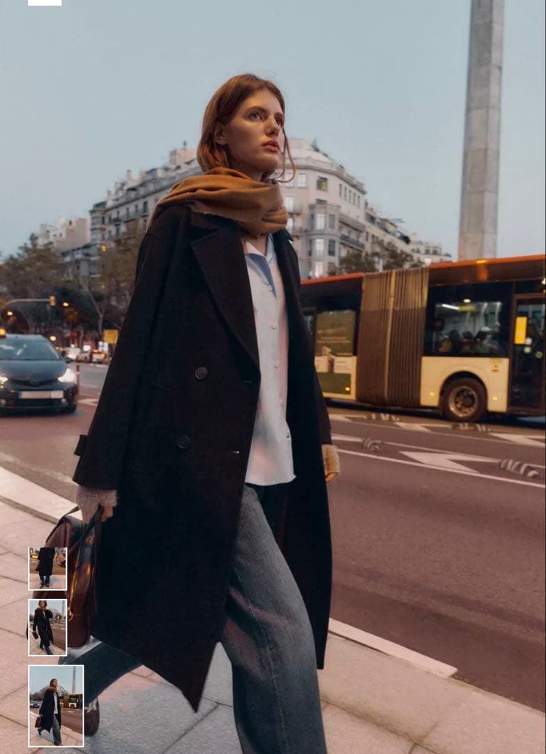 ZARA ソフトオーバーサイズコート　ブラック