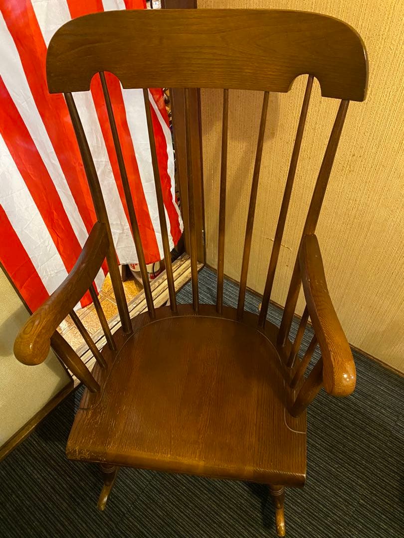 ヴィンテージ レトロ　ロッキングチェア　キツツキマーク　飛騨　アンティーク