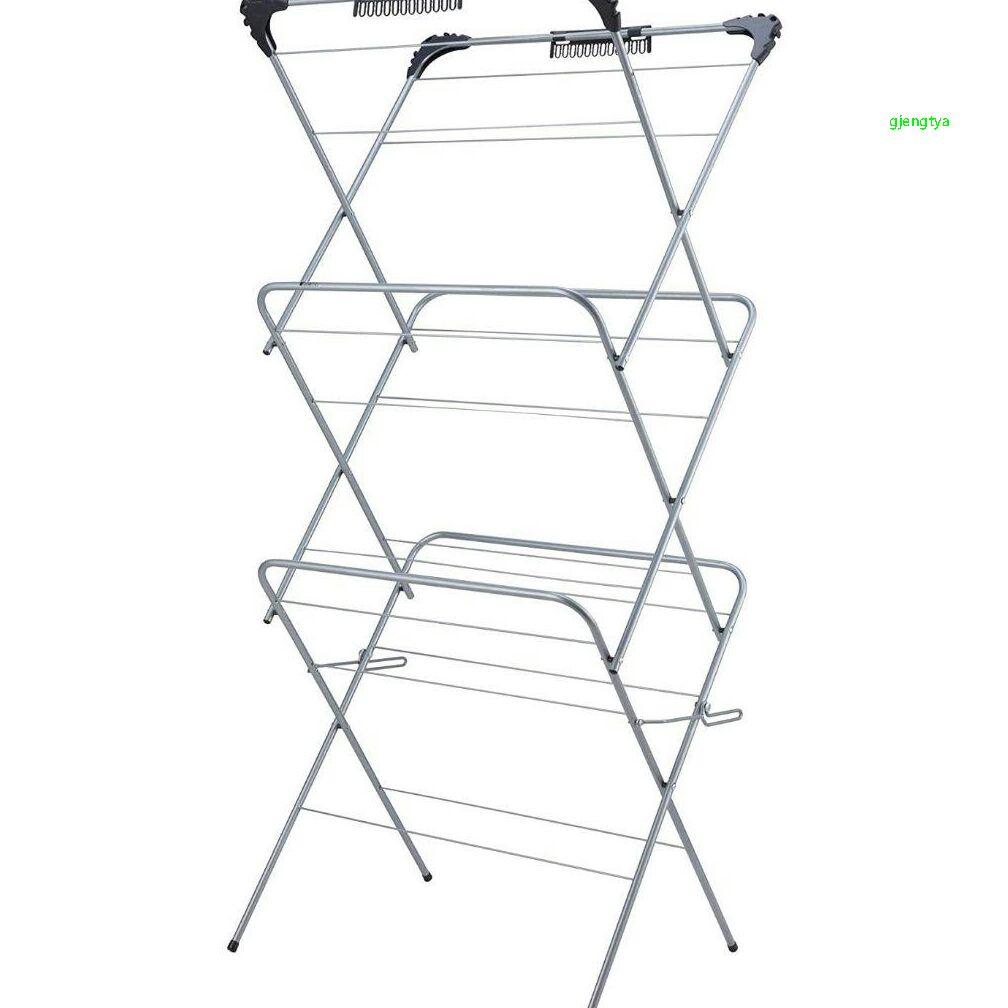伸縮 物干しラック 折りたたみ物干しスタンド 多機能 三層3