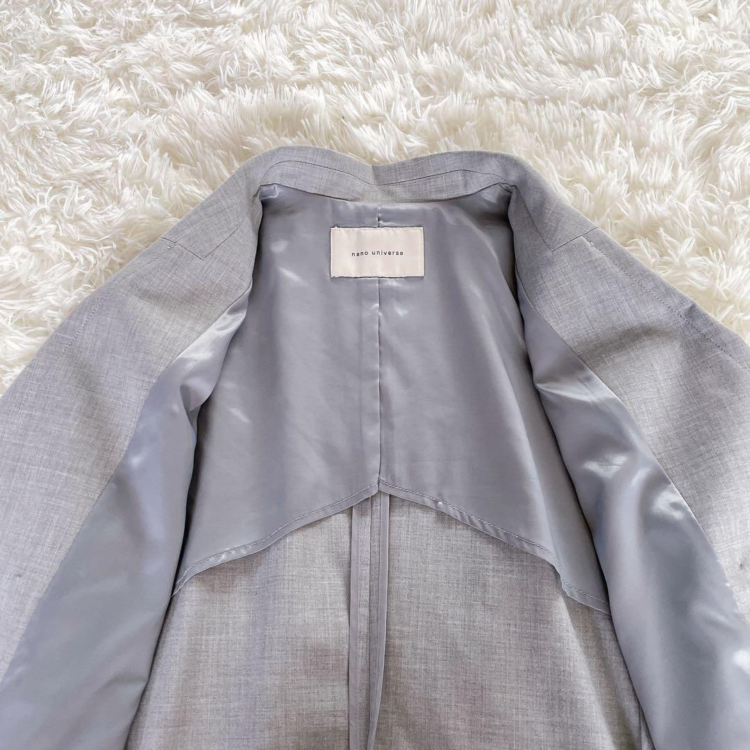 美品✨【ナノユニバース】金ボタンダブルジャケットパンツ セットアップ グレーM