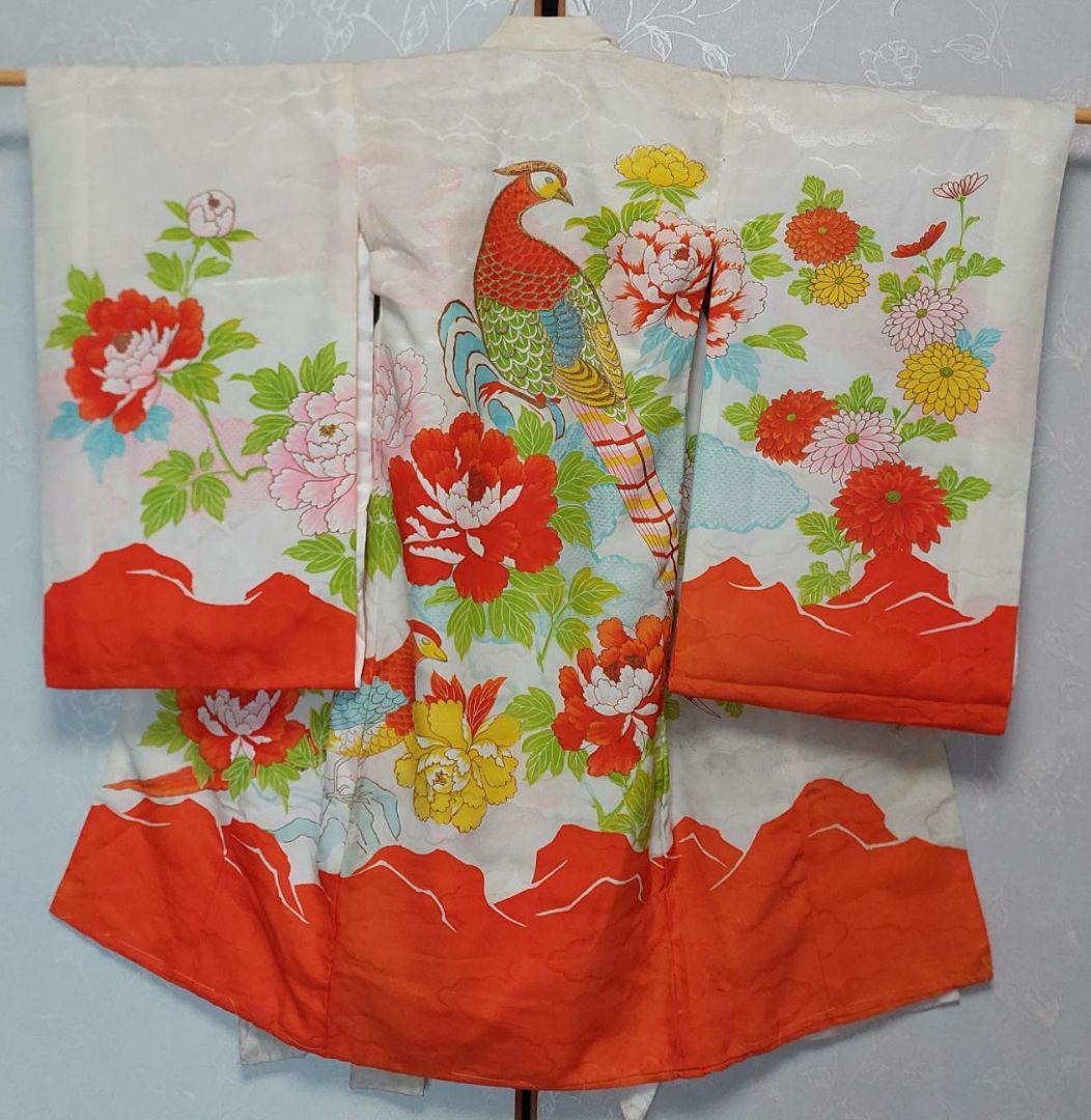 NA153アンティーク子供着物七五三正絹3歳用綺麗着丈96センチ裄丈46センチ