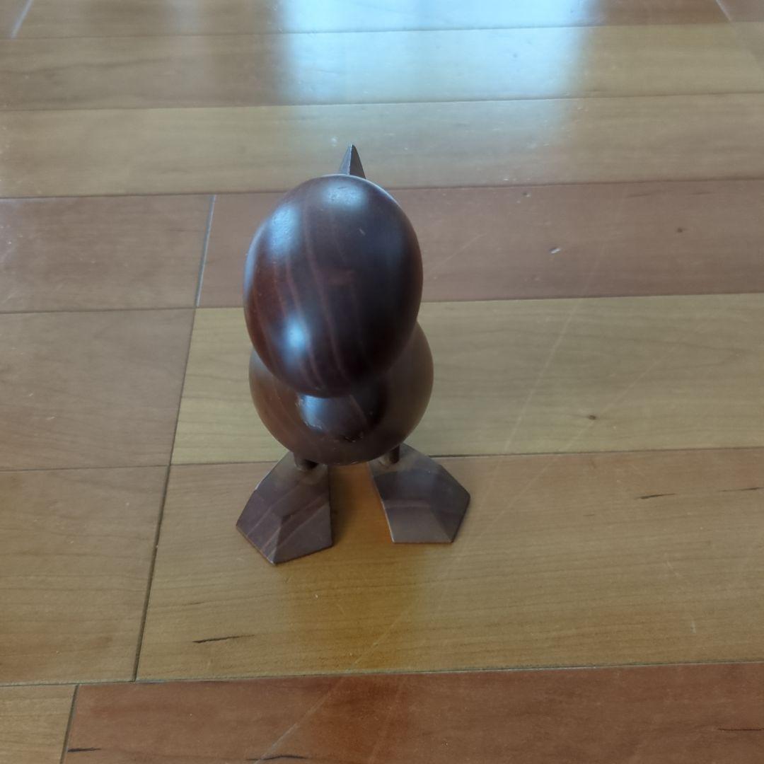 ミッドセンチュリーモダン購入　鳥モチーフ　ウッド　置き物　ブラウン