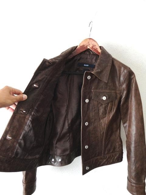 OLD GAP カウレザー トラッカージャケット/ジージャン/ライダース