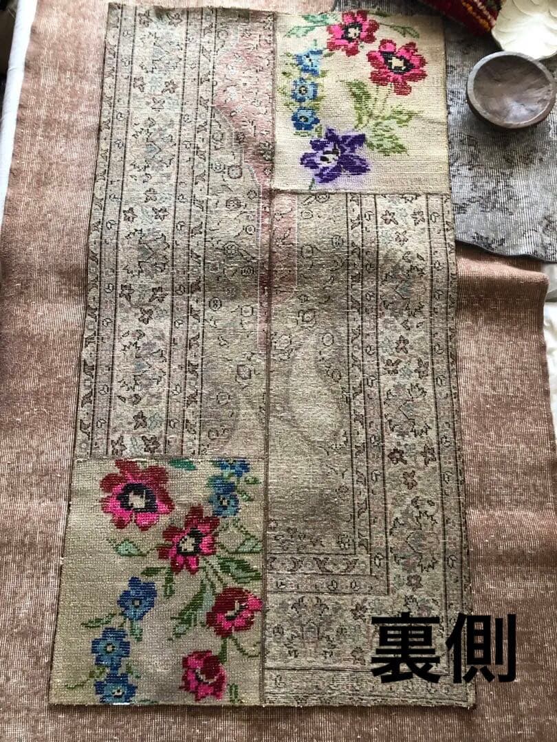79×151 パッチワークヴィンテージラグ　花柄