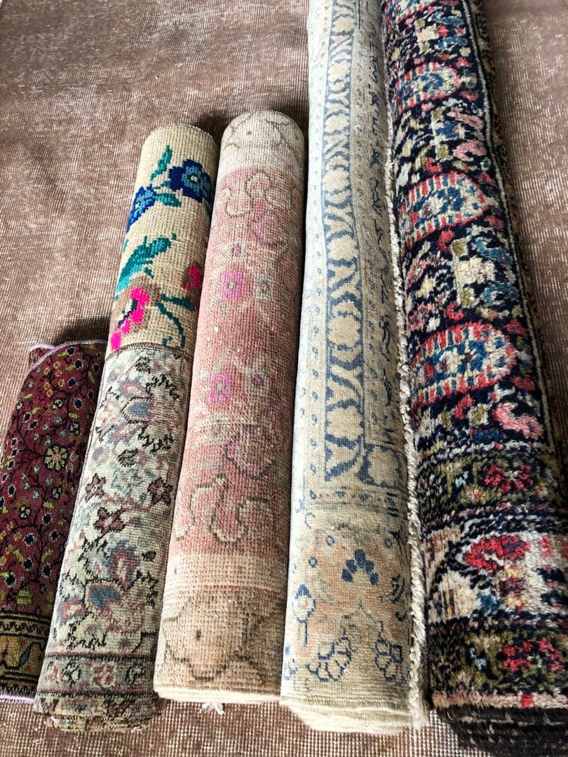 79×151 パッチワークヴィンテージラグ　花柄