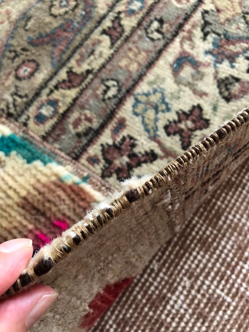 79×151 パッチワークヴィンテージラグ　花柄