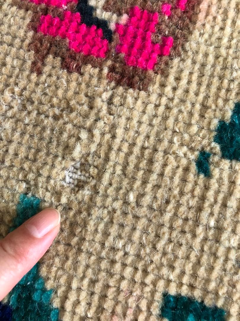 79×151 パッチワークヴィンテージラグ　花柄