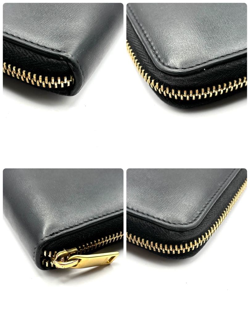 サンローラン 長財布 ラウンドファスナー カサンドラ YSL ロゴ ブラック