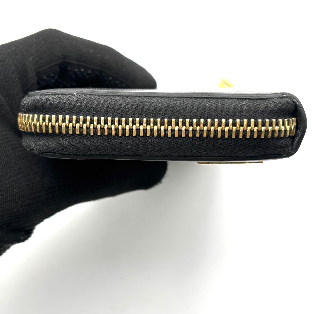 サンローラン 長財布 ラウンドファスナー カサンドラ YSL ロゴ ブラック