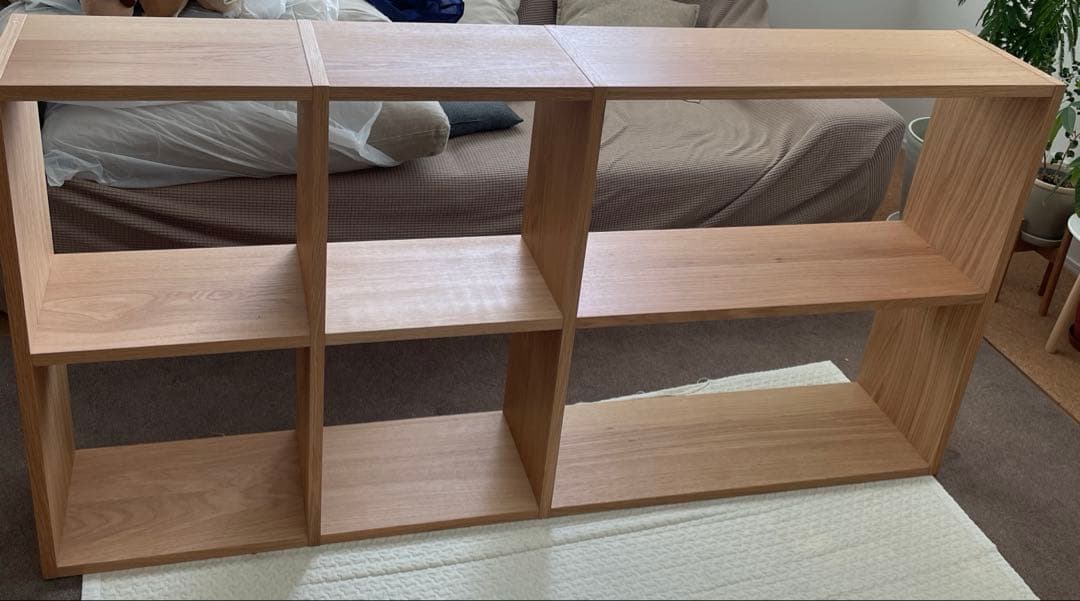 無印良品　スタッキングシェルフ2段×3列 オーク材〈美品〉