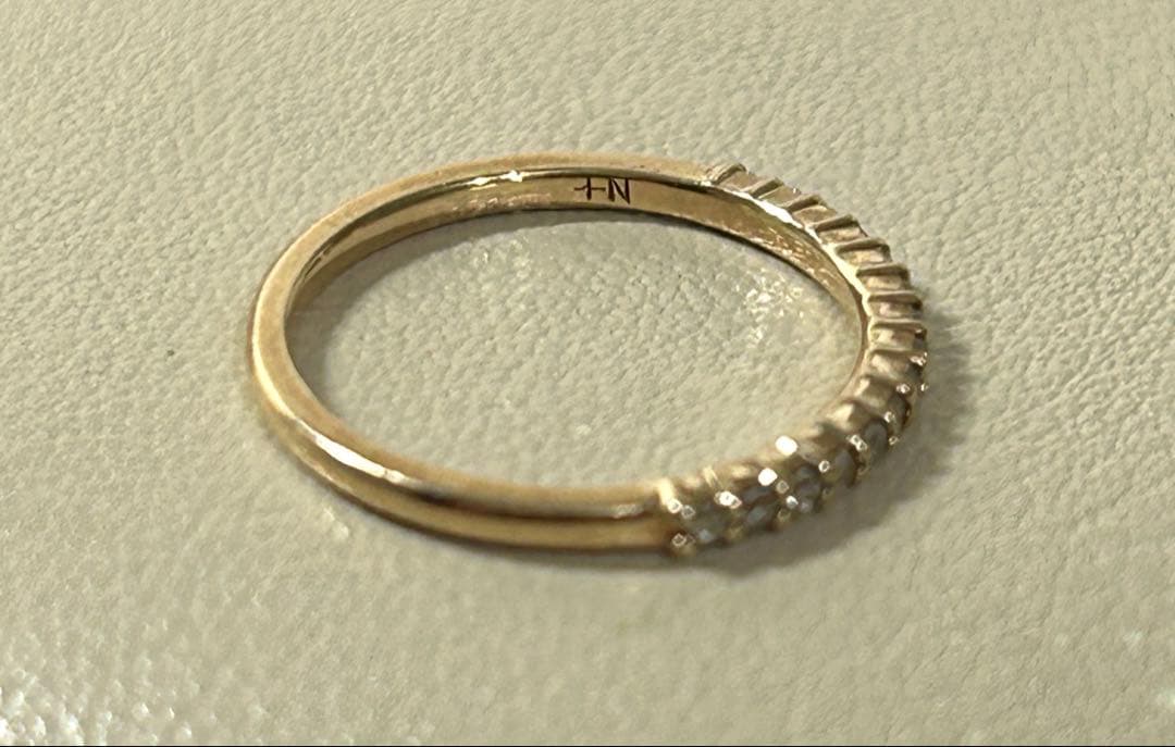 ノジェス　K10YG ダイヤモンド　ハーフエタニティ　ピンキーリング