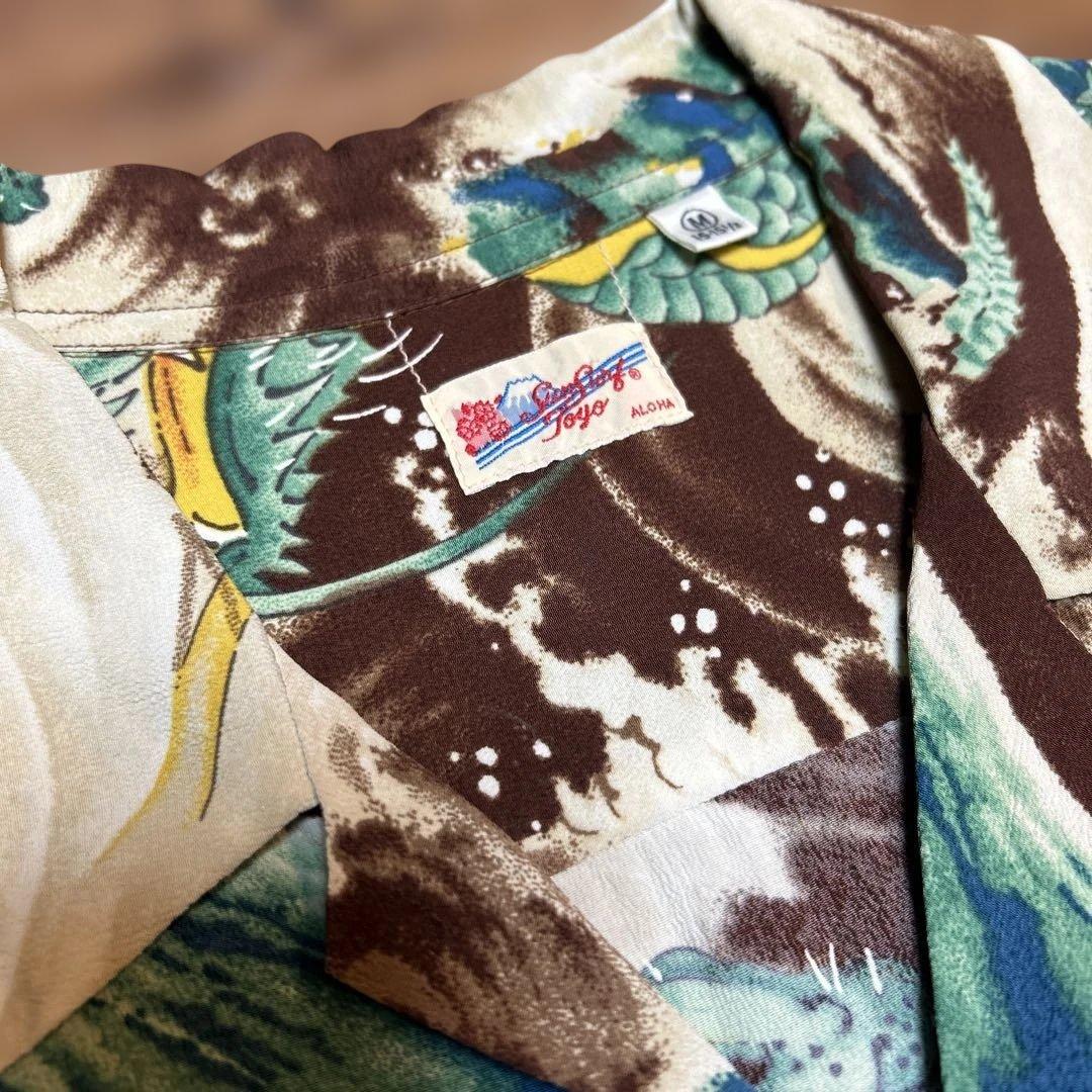 SUN SURF サンサーフ 長袖アロハ \"DRAGON & Mt FUJI\"