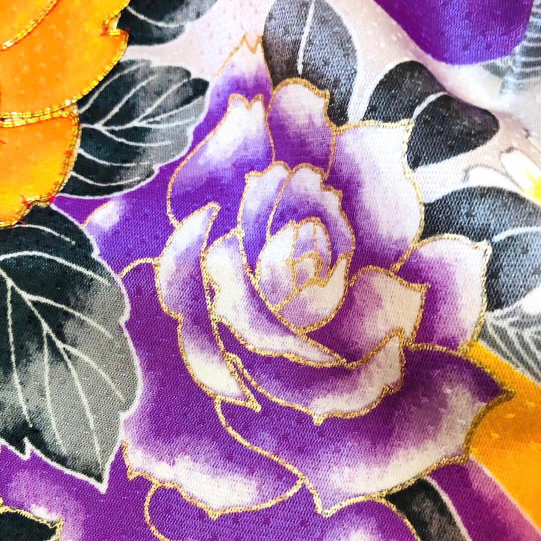 七五三 女子着物 7歳薔薇煌びやか際立つ‼️豪華絢爛薔薇刺繍金彩金箔完全フルセット