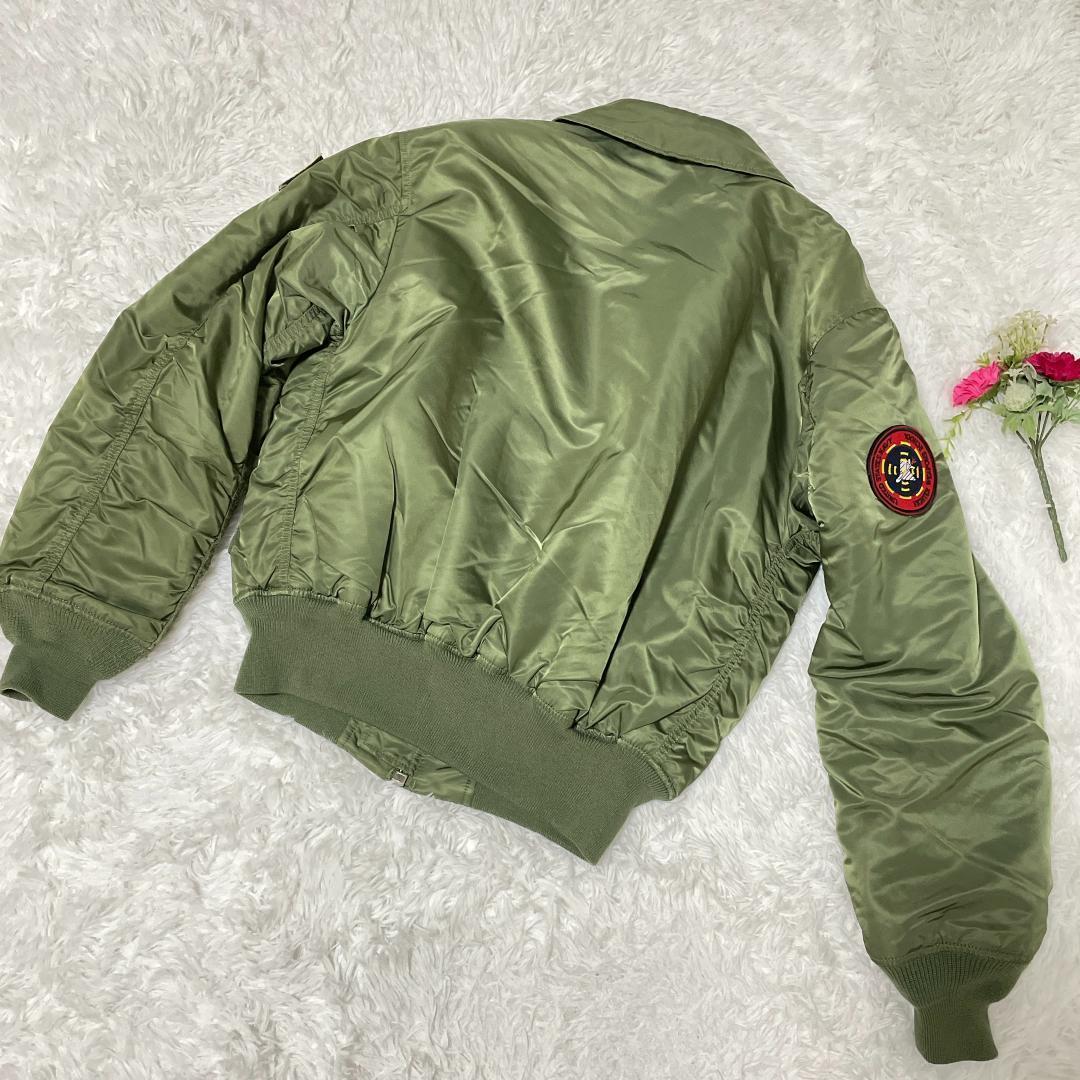 アルファインダストリーズ【M】MA-1風ジャンパー　ワッペン付き　ミリタリ