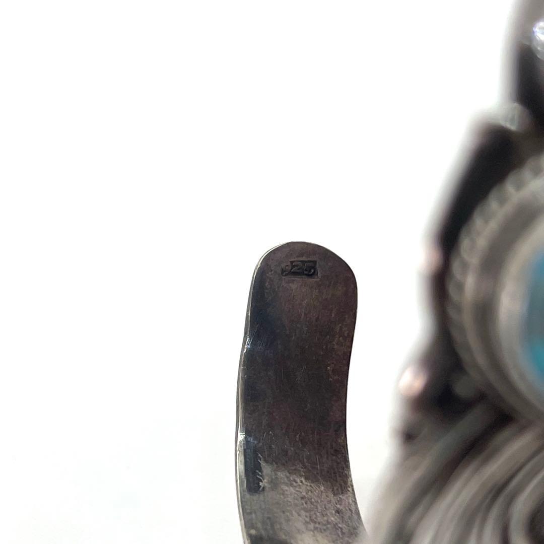 ●NAVAJO・ナバホ族●ターコイズ●アンティーク●シルバーバングル●925