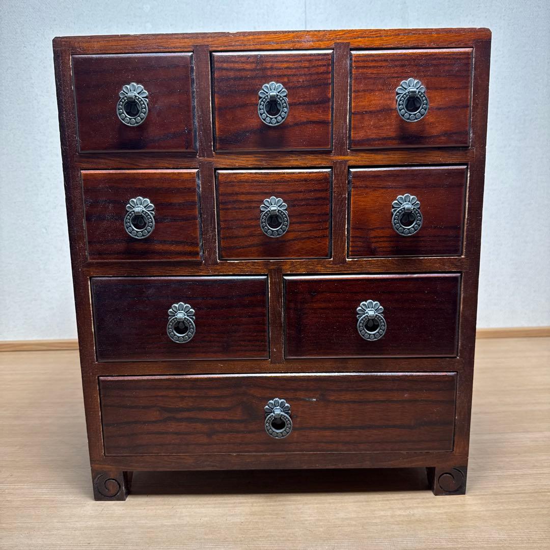 当時物 木製 チェスト 小物入れ 民芸家具 李朝 卓上チェスト