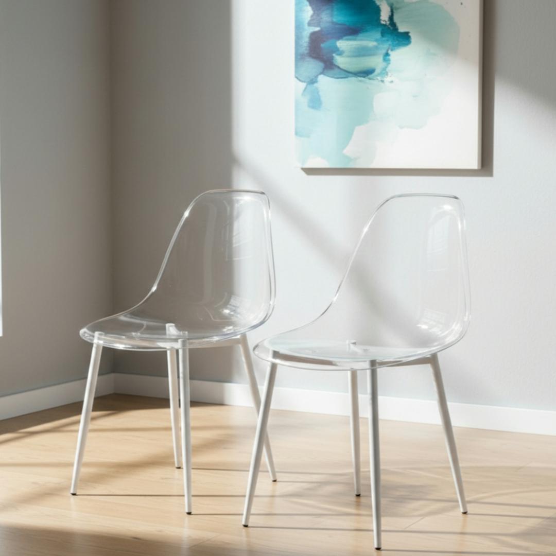 ダイニングチェア 2脚セット 透明 椅子 おしゃれ 北欧 アクリル お手入れ簡単