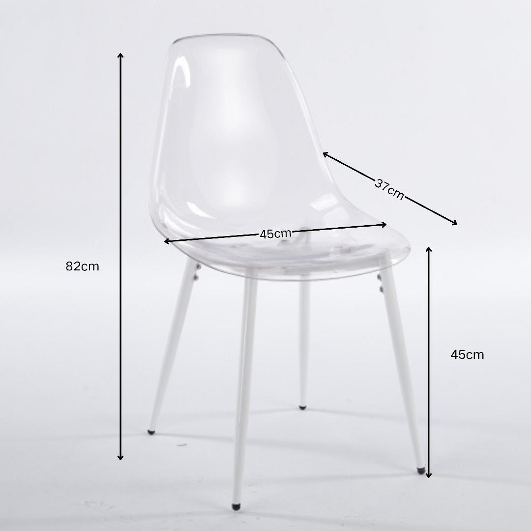 ダイニングチェア 2脚セット 透明 椅子 おしゃれ 北欧 アクリル お手入れ簡単