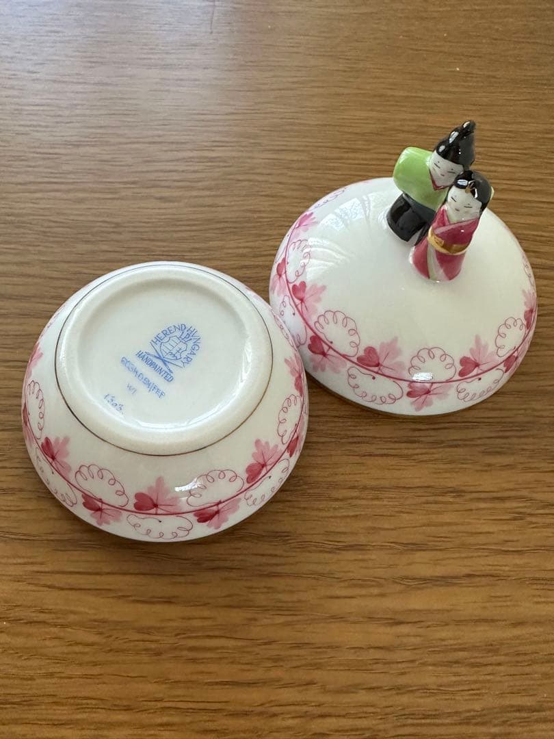 【美品】ヘレンド 雛小筺 ピンクパセリ