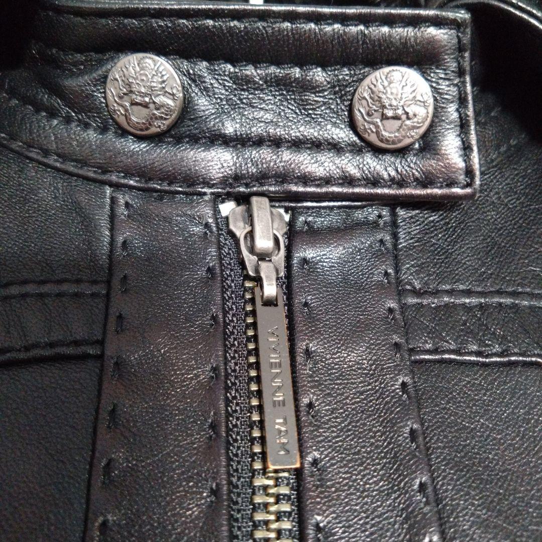 VIVIENNE TAM レザージャケット　本革　レザー　ドラゴン　ファー　S