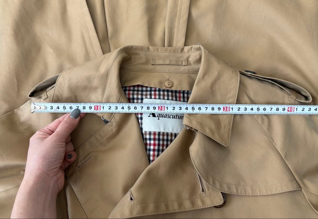 アクアスキュータム トレンチコート ロング サイズ8 ベージュ