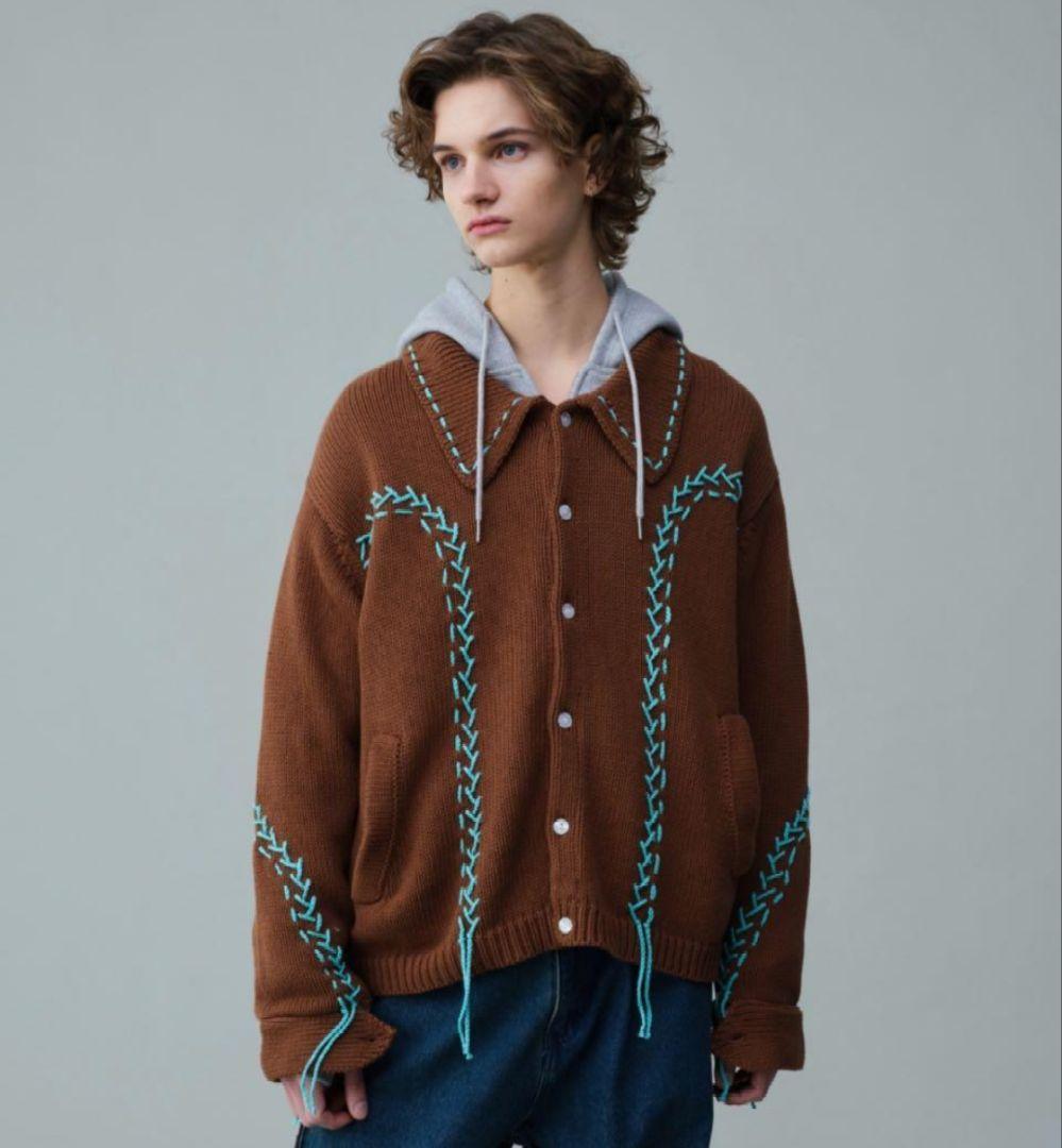 soerte × camphor wood / ハンドステッチウエスタンニット