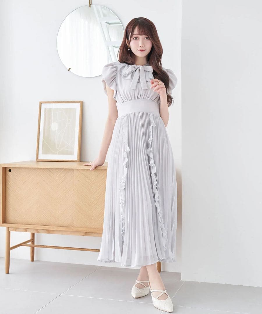 最終値下げ‼️RoseMuse chiffon pleated dress グレー