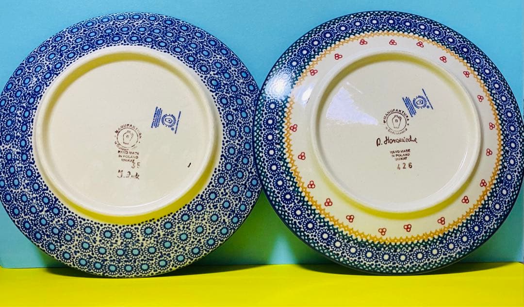 ポーランド食器 ヴィンテージ ポーリッシュポタリー 22cm プレート 2点