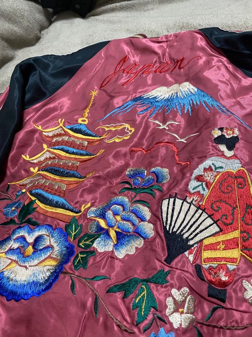 TAILOR 東洋 日本限定 虎 富士 スカジャン ２面用 サテン 芸者