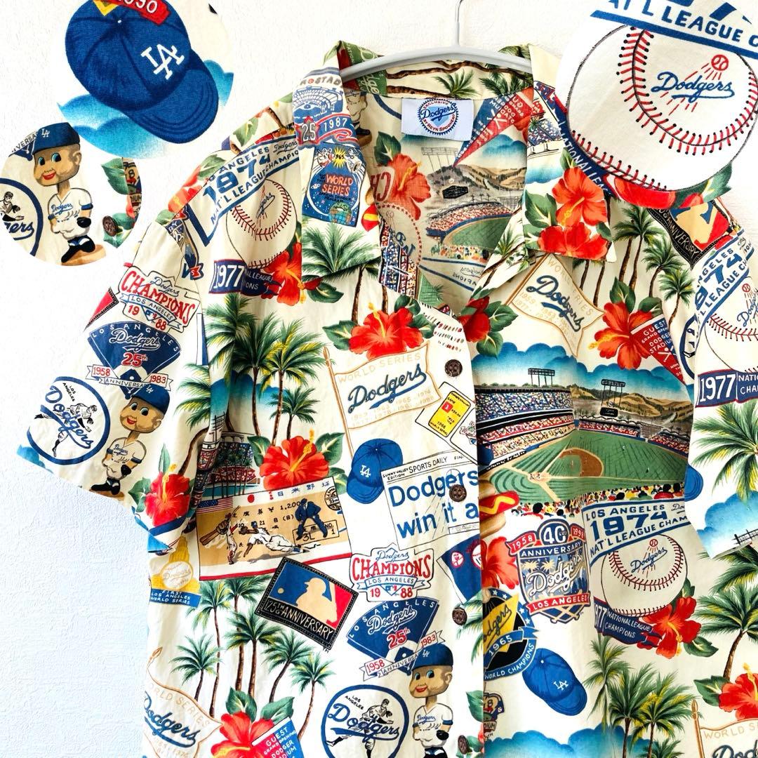 超激レア★大谷翔平　レインスプーナー×MLB アロハ ドジャース ベージュ 男女