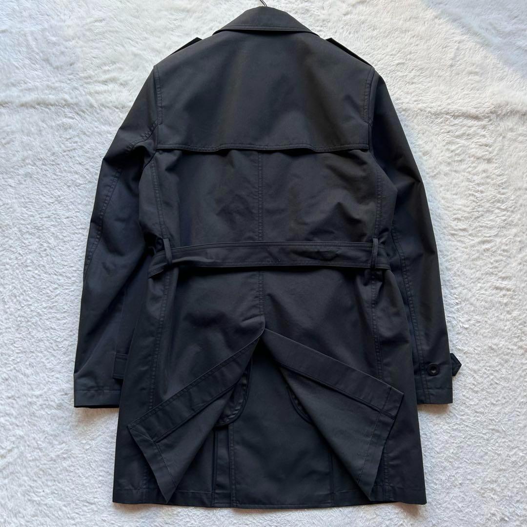 美品✨コーチ　トレンチコート　ダブル　ロング丈　腰ベルト　2way　ブラック　S