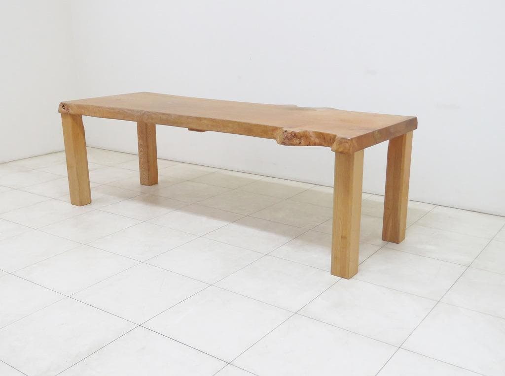 ぽぽる様 逸品 欅 ケヤキ 無垢材 一枚板 ダイニングテーブル 厚さ 7cm