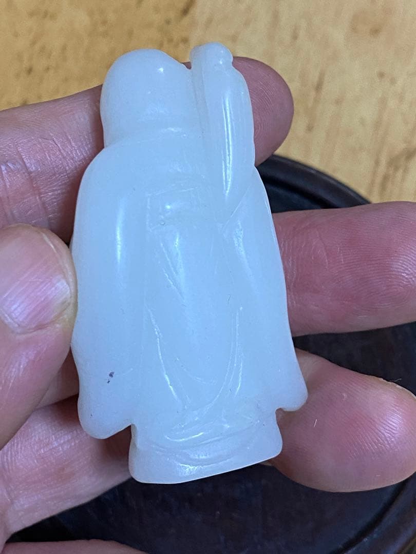 和田白玉 寿老人 唐物 清朝 羊脂玉