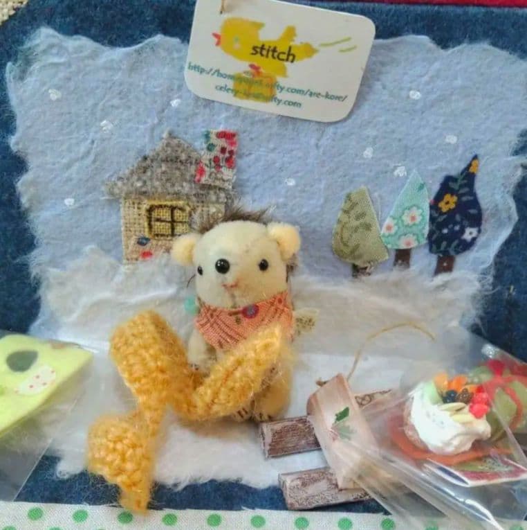 美品）ハリネズミ1　ステッチ様創作人形