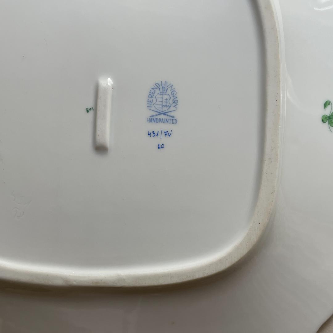 ヘレンド インドの華 スクエアプレート 耳付き