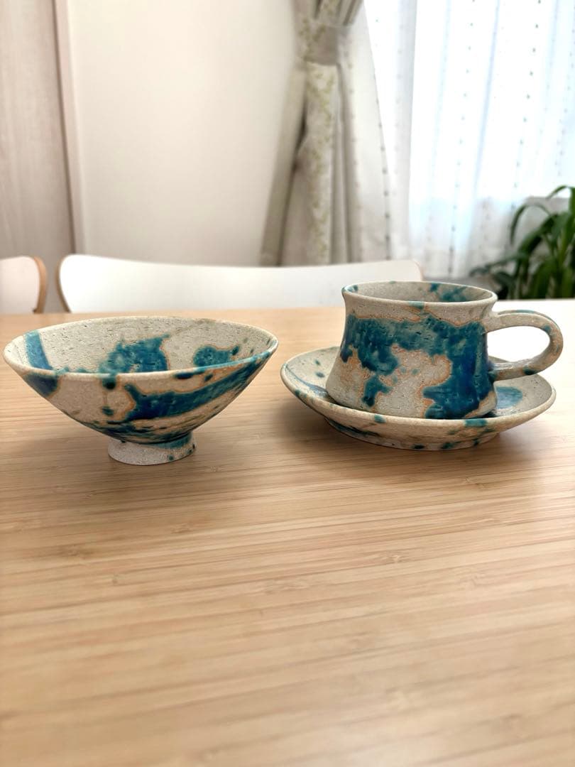 志陶房 カーチベー ４寸マカイ カップ&ソーサー 3点セット 新品