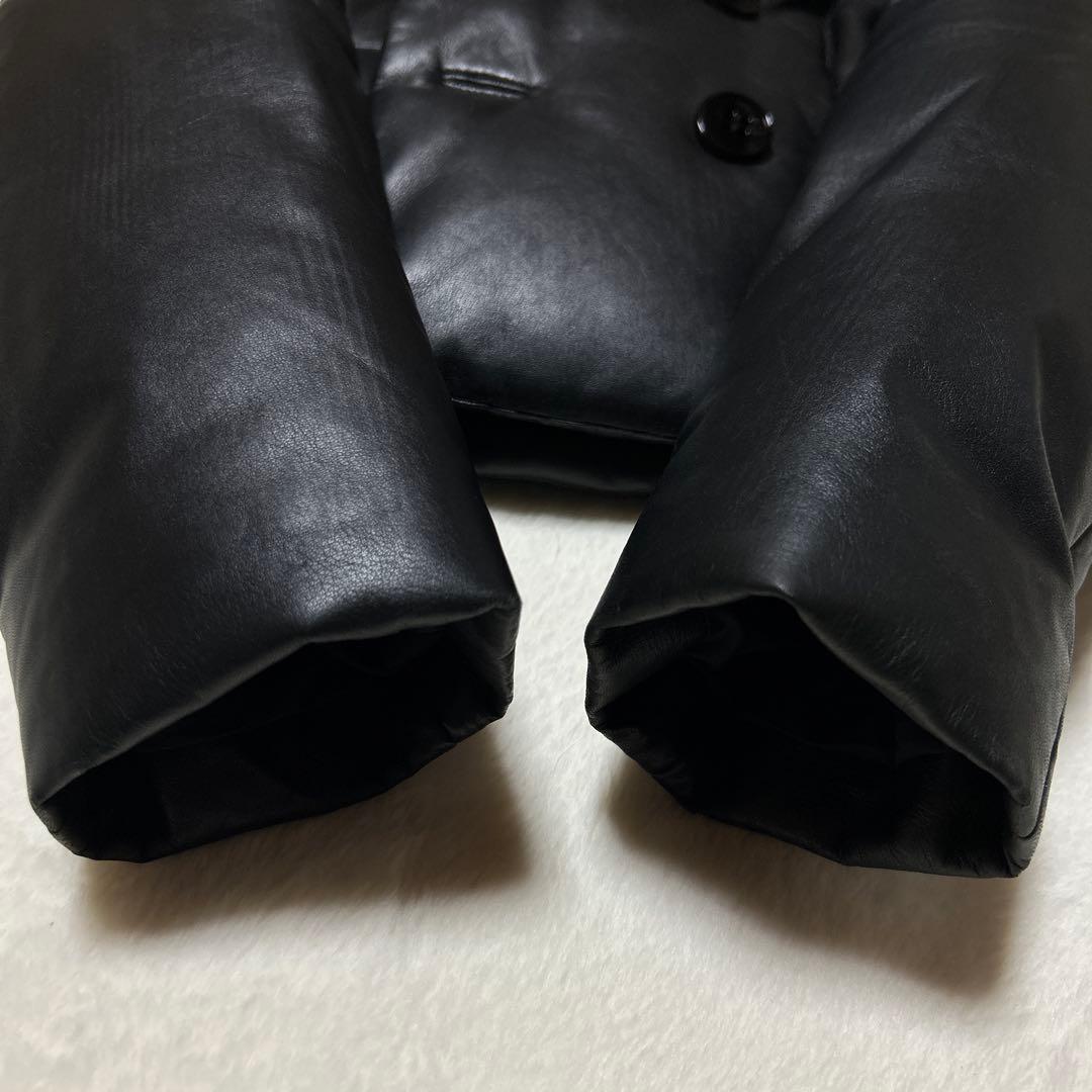 theory セオリー 2 レザーダウンジャケット 羊革 短丈 ラビットファー