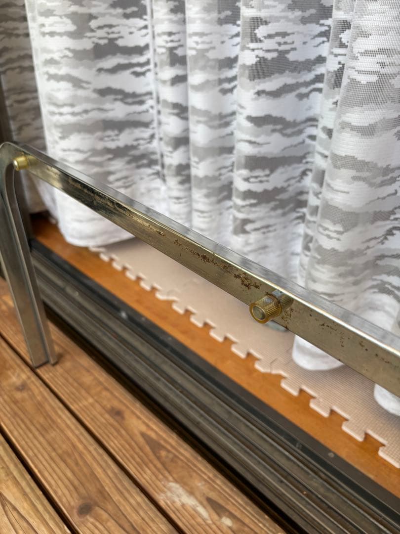 昭和レトロ　 アンティーク　アイアンフレーム ガラステーブル