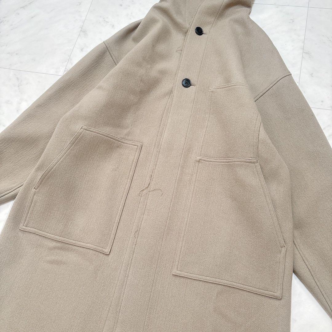 HYKE MELTON HOODED WORK COAT フーデッドコート