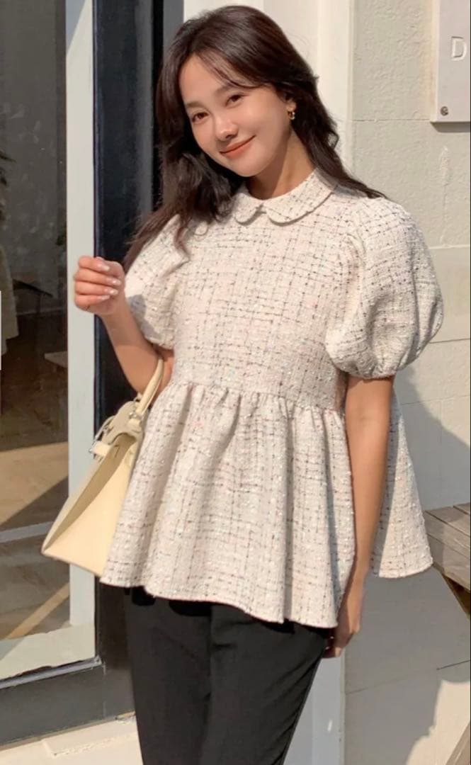 birthdaybash パールボタン　ペプラム　トップス　新品