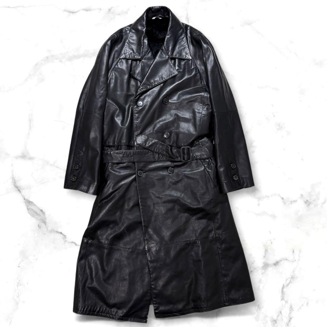 【最高級品】SERAPHIN レザートレンチコート 裏地リアルファー XL相当