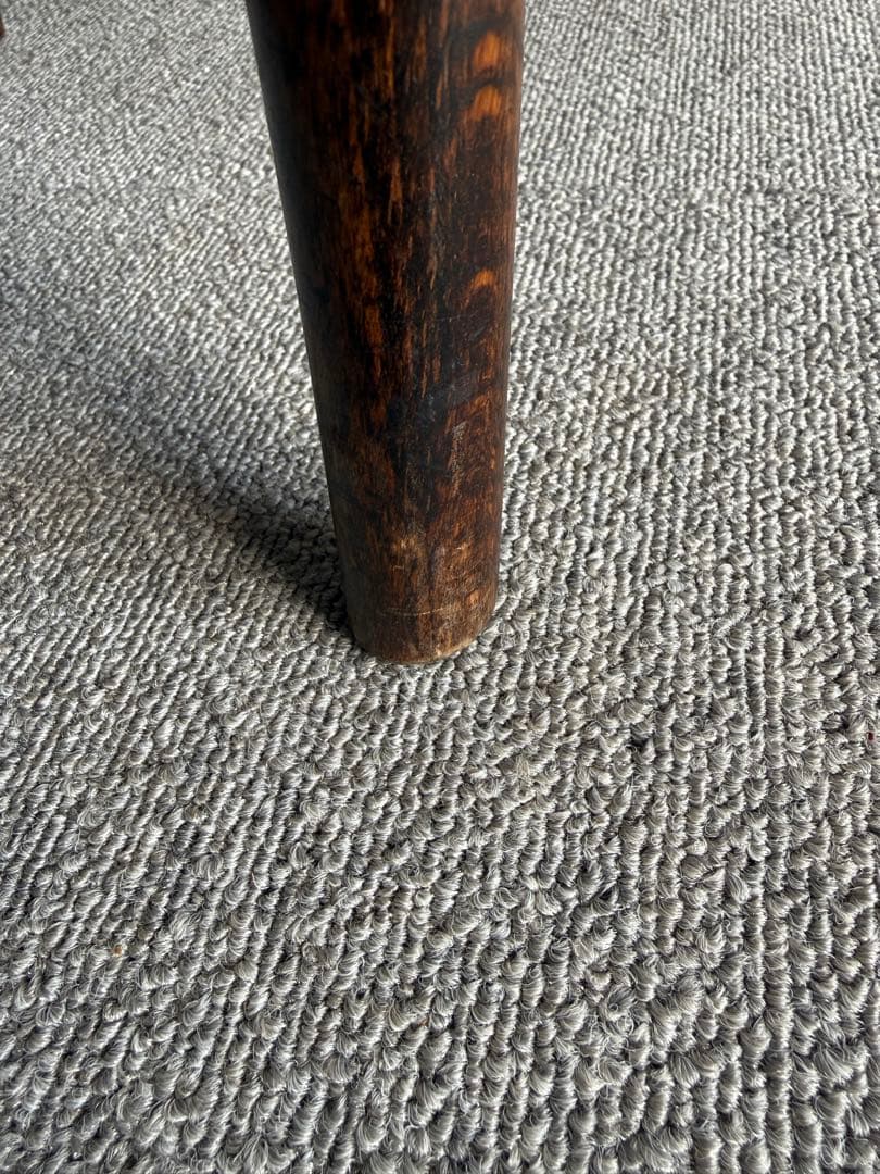 ヴィンテージ 木製 クロスバックチェア 彫刻座面 カフェチェア 椅子　希少